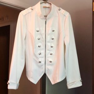 Kate Kasin White Military Jacket *stretch* XL